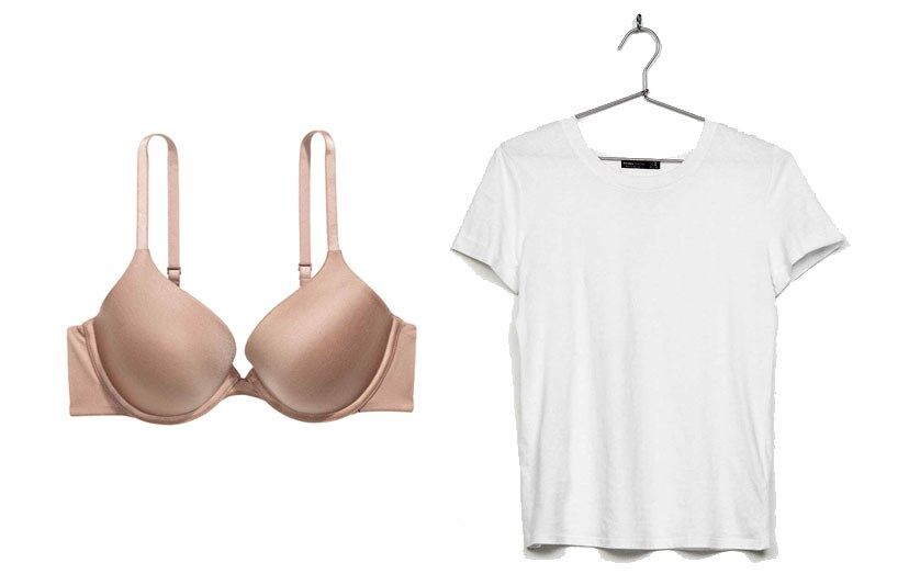 T-shirt Bershka, €5,90 e sutiã H&M, €17,99