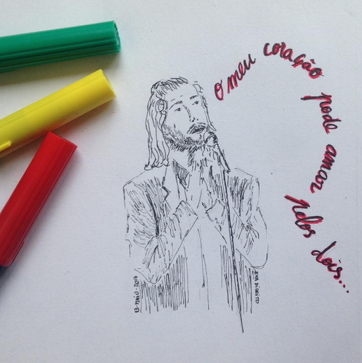 Artistas criam várias ilustrações de Salvador Sobral 