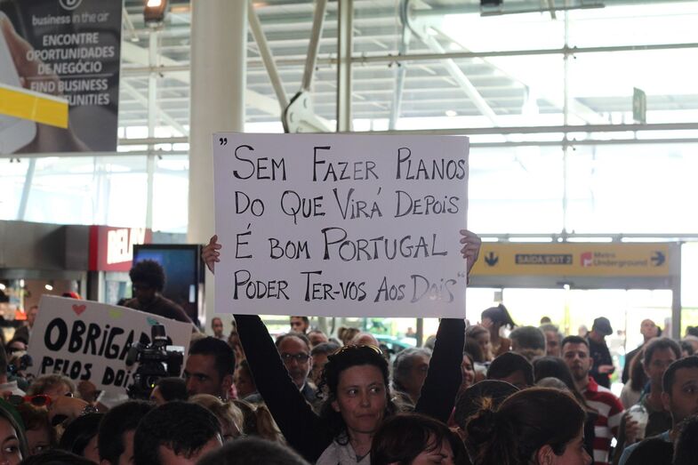 Salvador Sobral e a namorada na Eurovisão