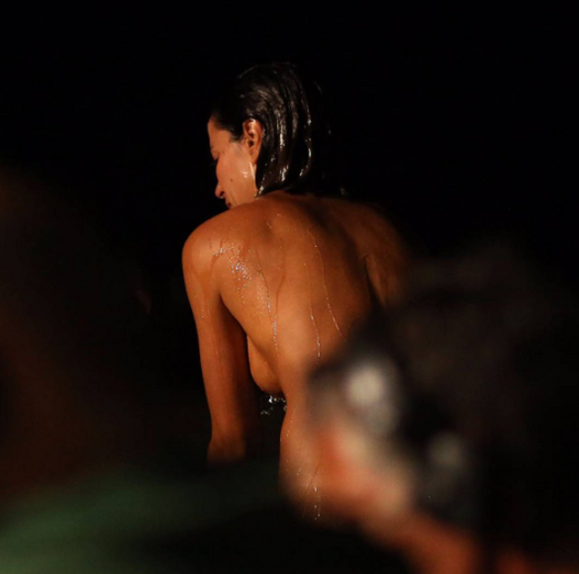 A fotografia partilhada pela atriz, durante as filmagens da longa metragem