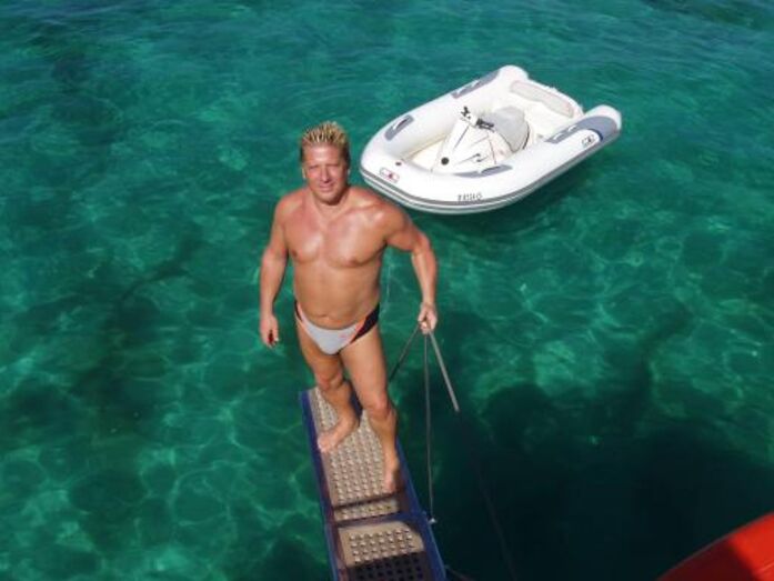 Herman José em 2005, quando mantinha o iate de luxo para viagens a Ibiza