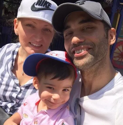 Kushal Punjabi com a mulher, Audrey, e o filho, Kian